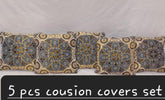 Velvet Jacquard Cushion Covers - 5pcs Set